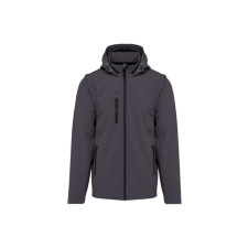 KARIBAN Uniszex levehető ujjú kapucnis softshell dzseki, Kariban KA422, Titanium-XL férfi kabát, dzseki