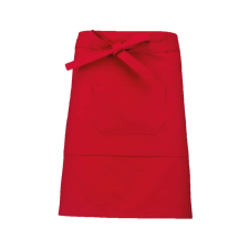 KARIBAN Uniszex pamut, 50 cm-es derekas kötény zsebekkel, Kariban KA898, Red-U lakástextília