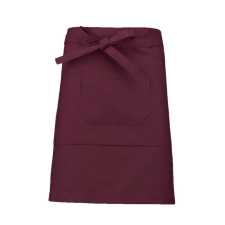 KARIBAN Uniszex pamut, 50 cm-es derekas kötény zsebekkel, Kariban KA898, Wine-U lakástextília