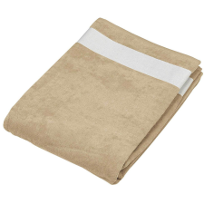 KARIBAN Uniszex pamut velur fürdőlepedő, Kariban KA118, Beige/White-100X160 lakástextília