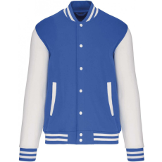 KARIBAN Uniszex pulóver Kariban KA497 Teddy Fleece Jacket -M, Light Royal Blue/White