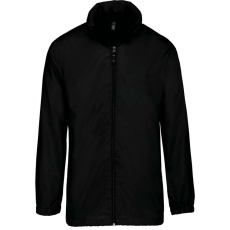 KARIBAN Uniszex rejtett kapucnis széldzseki, Kariban KA616, Black-3XL