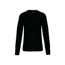 KARIBAN Uniszex vastag kereknyakú pulóver, Kariban KA442, Black-4XL