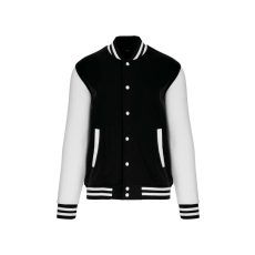 KARIBAN Uniszex vastag patentos pulóver, Kariban KA497, Black/White-XL