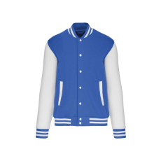KARIBAN Uniszex vastag patentos pulóver, Kariban KA497, Light Royal Blue/White-XS