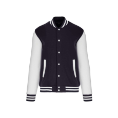 KARIBAN Uniszex vastag patentos pulóver, Kariban KA497, Navy/White-XS