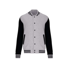 KARIBAN Uniszex vastag patentos pulóver, Kariban KA497, Oxford Grey/Black-3XL