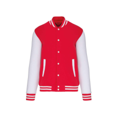 KARIBAN Uniszex vastag patentos pulóver, Kariban KA497, Red/White-M