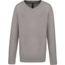 KARIBAN V-nyakú gyerek pulóver KA9109, Grey Melange-12/14 gyerek pulóver, kardigán