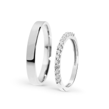 KARIKAGYŰRŰ 14K ARANY PÁRBAN, GYÉMÁNT KŐVEL gyűrű