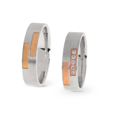  KARIKAGYŰRŰ PÁRBAN 14K ARANY 10,3 GR, CIRKÓNIA KŐVEL gyűrű