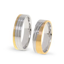  KARIKAGYŰRŰ PÁRBAN 14K ARANY 10,3 GR, CIRKÓNIA KŐVEL gyűrű