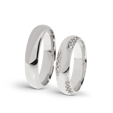  KARIKAGYŰRŰ PÁRBAN 14K ARANY 10,4 GR, GYÉMÁNT KŐVEL 0,222 CT gyűrű