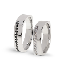  KARIKAGYŰRŰ PÁRBAN 14K ARANY 11,1 GR, CIRKÓNIA KŐVEL gyűrű