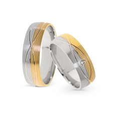  KARIKAGYŰRŰ PÁRBAN 14K ARANY 11 GR, CIRKÓNIA KŐVEL gyűrű