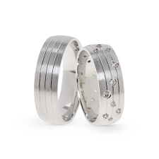  KARIKAGYŰRŰ PÁRBAN 14K ARANY 11 GR, GYÉMÁNT KŐVEL 0,363 CT gyűrű