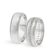  KARIKAGYŰRŰ PÁRBAN 14K ARANY 12,10 GR, GYÉMÁNT KŐVEL gyűrű