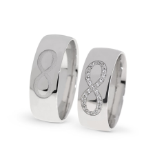 KARIKAGYŰRŰ PÁRBAN 14K ARANY 12,1 GR, GYÉMÁNT KŐVEL gyűrű