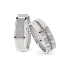  KARIKAGYŰRŰ PÁRBAN 14K ARANY 12,3 GR, CIRKÓNIA KŐVEL gyűrű