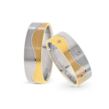  KARIKAGYŰRŰ PÁRBAN 14K ARANY 12,3 GR, GYÉMÁNT KŐVEL gyűrű