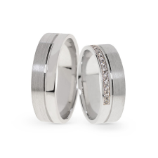 KARIKAGYŰRŰ PÁRBAN 14K ARANY 12,3 GR, GYÉMÁNT KŐVEL 0,18 CT gyűrű