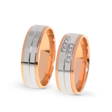  KARIKAGYŰRŰ PÁRBAN 14K ARANY 12,7 GR, CIRKÓNIA KŐVEL gyűrű