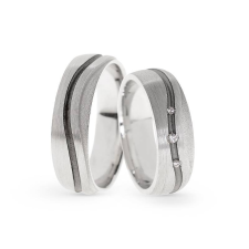  KARIKAGYŰRŰ PÁRBAN 14K ARANY 13,4 GR, GYÉMÁNT KŐVEL 0,06 CT gyűrű