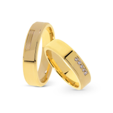  KARIKAGYŰRŰ PÁRBAN 14K ARANY 13,6 GR, CIRKÓNIA KŐVEL gyűrű