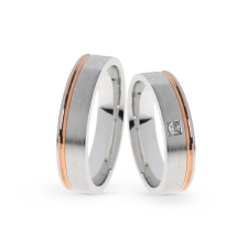  KARIKAGYŰRŰ PÁRBAN 14K ARANY 13,6 GR, CIRKÓNIA KŐVEL gyűrű