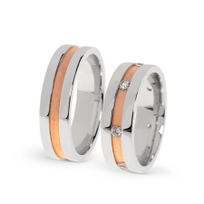  KARIKAGYŰRŰ PÁRBAN 14K ARANY 13,8 GR, CIRKÓNIA KŐVEL gyűrű