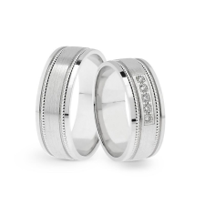  KARIKAGYŰRŰ PÁRBAN 14K ARANY 13 GR, GYÉMÁNT KŐVEL 0,08 CT gyűrű