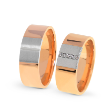  KARIKAGYŰRŰ PÁRBAN 14K ARANY 14 GR, CIRKÓNIA KŐVEL gyűrű