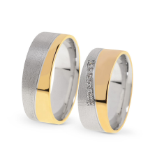 KARIKAGYŰRŰ PÁRBAN 14K ARANY 14 GR, CIRKÓNIA KŐVEL gyűrű