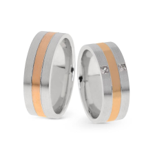  KARIKAGYŰRŰ PÁRBAN 14K ARANY 18,6 GR, CIRKÓNIA KŐVEL gyűrű