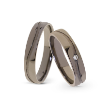  KARIKAGYŰRŰ PÁRBAN 14K ARANY 6,9 GR, GYÉMÁNT KŐVEL 0,02 CT gyűrű