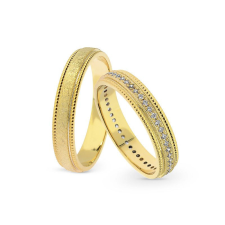  KARIKAGYŰRŰ PÁRBAN 14K ARANY 7,1 GR, GYÉMÁNT KŐVEL 0,288 CT gyűrű