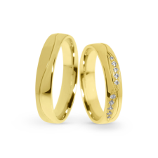  KARIKAGYŰRŰ PÁRBAN 14K ARANY 7,4 GR, CIRKÓNIA KŐVEL gyűrű