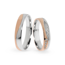  KARIKAGYŰRŰ PÁRBAN 14K ARANY 7,4 GR, GYÉMÁNT KŐVEL gyűrű