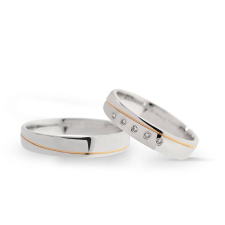  KARIKAGYŰRŰ PÁRBAN 14K ARANY 7,6 GR, CIRKÓNIA KŐVEL gyűrű