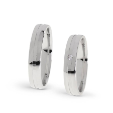 KARIKAGYŰRŰ PÁRBAN 14K ARANY 7,6 GR, GYÉMÁNT KŐVEL 0,02 CT gyűrű