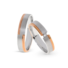  KARIKAGYŰRŰ PÁRBAN 14K ARANY 8,2 GR, CIRKÓNIA KŐVEL gyűrű