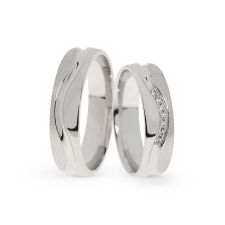  KARIKAGYŰRŰ PÁRBAN 14K ARANY 8,3 GR, GYÉMÁNT KŐVEL 0,05 CT gyűrű