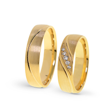  KARIKAGYŰRŰ PÁRBAN 14K ARANY 8,4 GR, CIRKÓNIA KŐVEL gyűrű