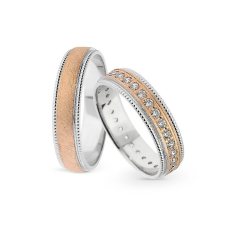  KARIKAGYŰRŰ PÁRBAN 14K ARANY 8,7 GR, CIRKÓNIA KŐVEL gyűrű