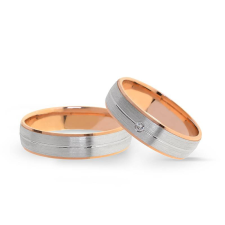 KARIKAGYŰRŰ PÁRBAN 14K ARANY 8,7 GR, GYÉMÁNT KŐVEL 0,02 CT gyűrű