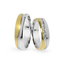  KARIKAGYŰRŰ PÁRBAN 14K ARANY 9,2 GR, GYÉMÁNT KŐVEL gyűrű