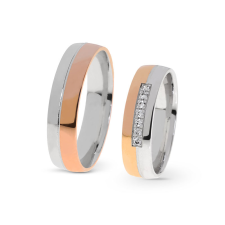  KARIKAGYŰRŰ PÁRBAN 14K ARANY 9,4 GR, CIRKÓNIA KŐVEL gyűrű