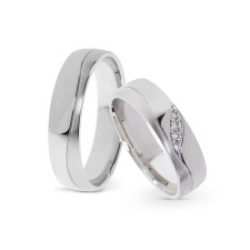  KARIKAGYŰRŰ PÁRBAN 14K ARANY 9,4 GR, GYÉMÁNT KŐVEL 0,056 CT gyűrű