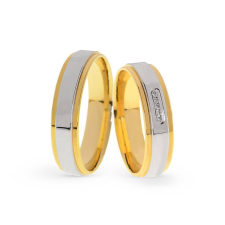  KARIKAGYŰRŰ PÁRBAN 14K ARANY 9 GR, GYÉMÁNT KŐVEL 0,025 CT gyűrű