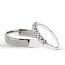  KARIKAGYŰRŰ PÁRBAN 14K ARANY , GYÉMÁNT KŐVEL 0,441 CT gyűrű